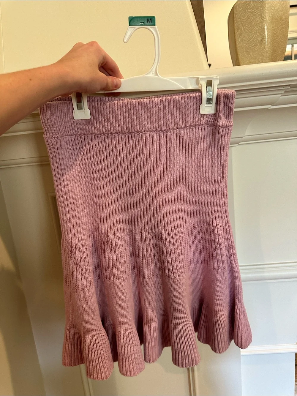Free People Women’s Ribbed Knit Flounce Skirt - Pink